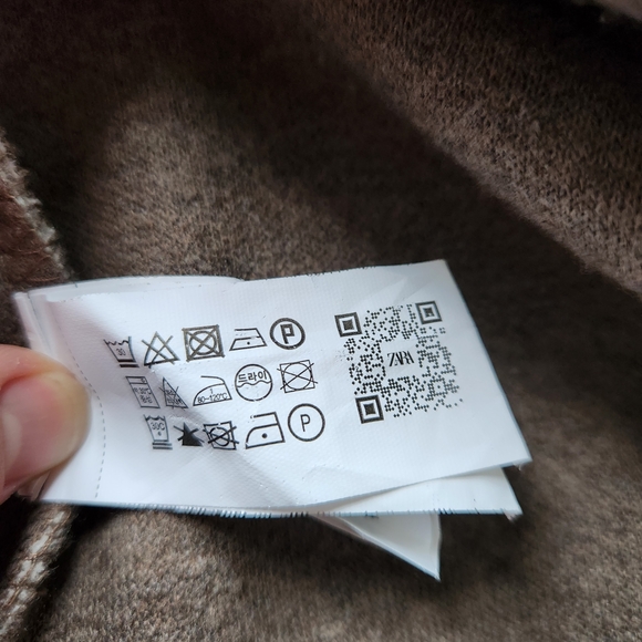 Zara Long Tan Coat With Button - Picture 15 of 15